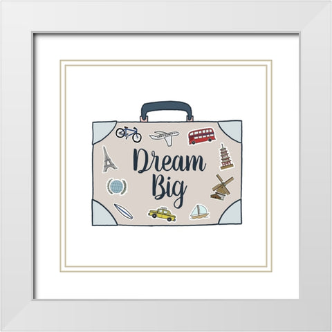 Dream Big White Modern Wood Framed Art Print with Double Matting by Edwins, Hugo
