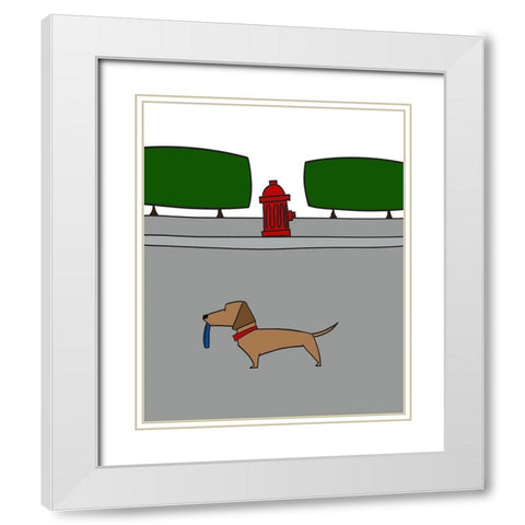 Another Doggy Dog Day IV White Modern Wood Framed Art Print with Double Matting by Edwins, Hugo