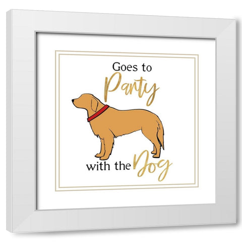 Puppy Positive III White Modern Wood Framed Art Print with Double Matting by Edwins, Hugo