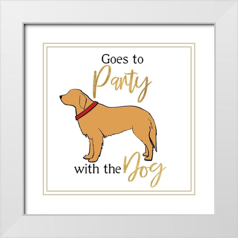 Puppy Positive III White Modern Wood Framed Art Print with Double Matting by Edwins, Hugo