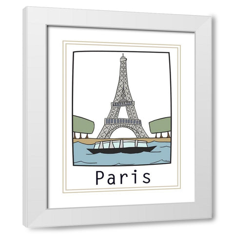 Travel the World I White Modern Wood Framed Art Print with Double Matting by Edwins, Hugo