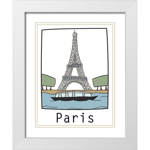 Travel the World I White Modern Wood Framed Art Print with Double Matting by Edwins, Hugo