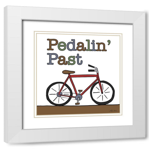 Pedalin Past White Modern Wood Framed Art Print with Double Matting by Edwins, Hugo