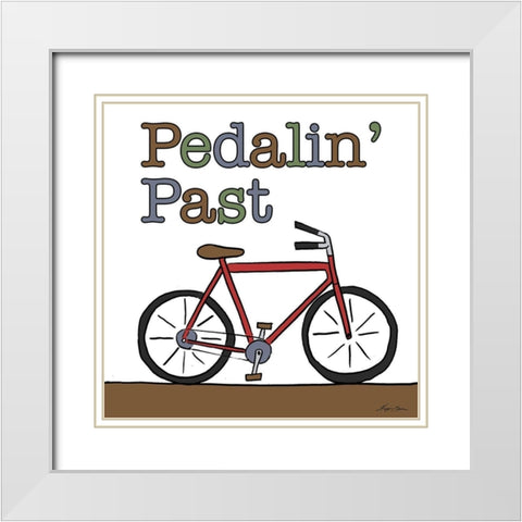 Pedalin Past White Modern Wood Framed Art Print with Double Matting by Edwins, Hugo