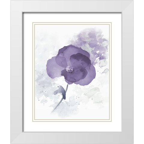 Translucent Mauve Poppy I White Modern Wood Framed Art Print with Double Matting by Loreth, Lanie