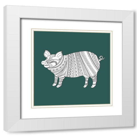 Ornate Farm III White Modern Wood Framed Art Print with Double Matting by Metz, Andi