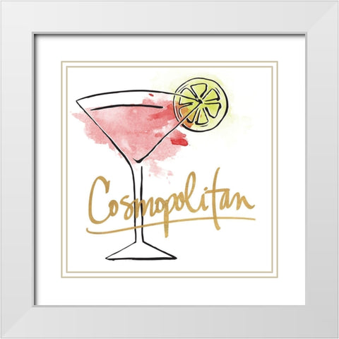 Cosmopolitan White Modern Wood Framed Art Print with Double Matting by SD Graphics Studio