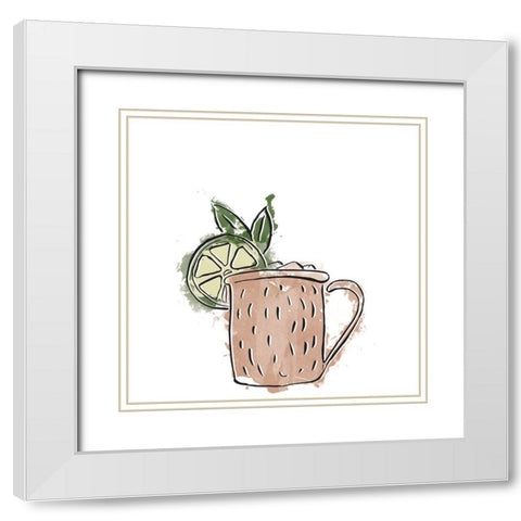 Drinks II White Modern Wood Framed Art Print with Double Matting by SD Graphics Studio