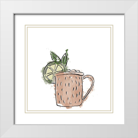 Drinks II White Modern Wood Framed Art Print with Double Matting by SD Graphics Studio