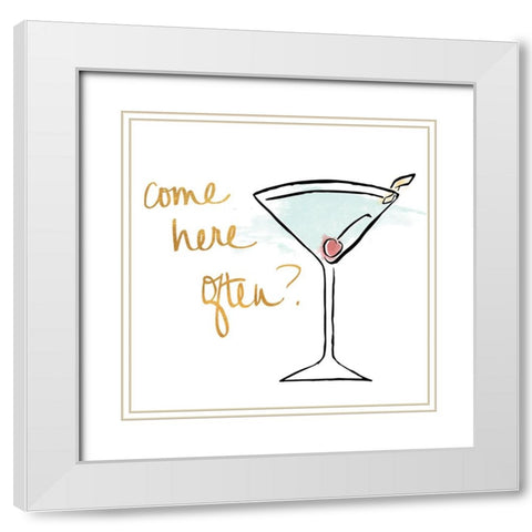 Come Here Often? White Modern Wood Framed Art Print with Double Matting by SD Graphics Studio