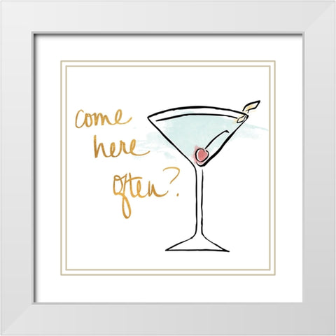 Come Here Often? White Modern Wood Framed Art Print with Double Matting by SD Graphics Studio
