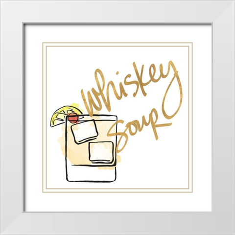 Whiskey Sour White Modern Wood Framed Art Print with Double Matting by SD Graphics Studio