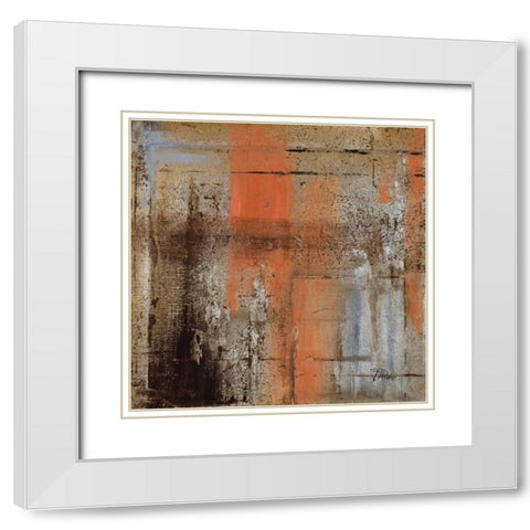 Coral On Silver II White Modern Wood Framed Art Print with Double Matting by Pinto, Patricia