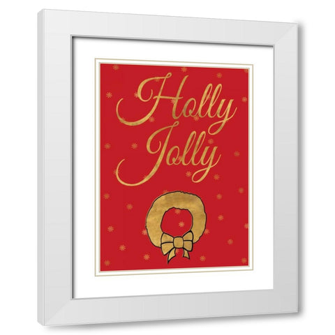 Red Christmas II White Modern Wood Framed Art Print with Double Matting by Studio, Sd Graphics