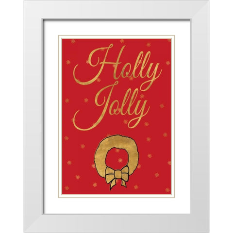 Red Christmas II White Modern Wood Framed Art Print with Double Matting by Studio, Sd Graphics