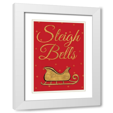 Red Christmas III White Modern Wood Framed Art Print with Double Matting by Studio, Sd Graphics