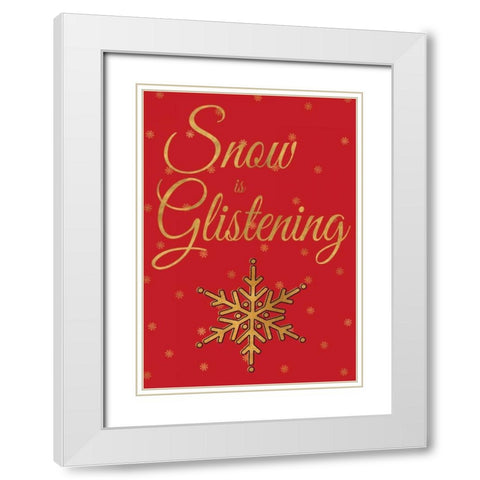 Red Christmas IV White Modern Wood Framed Art Print with Double Matting by Studio, Sd Graphics
