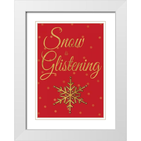 Red Christmas IV White Modern Wood Framed Art Print with Double Matting by Studio, Sd Graphics