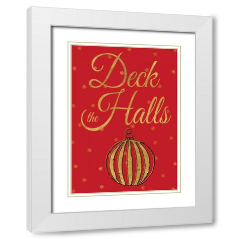 Red Christmas V White Modern Wood Framed Art Print with Double Matting by Studio, Sd Graphics