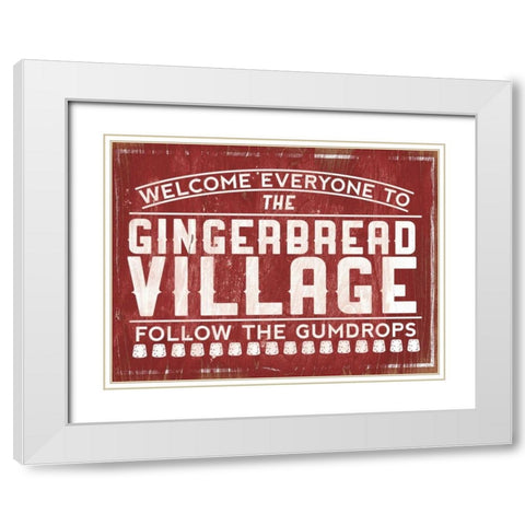 Holiday Wooden Signs II White Modern Wood Framed Art Print with Double Matting by Studio, Sd Graphics