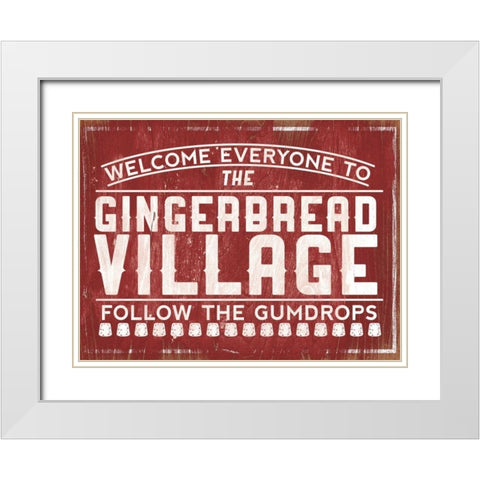 Holiday Wooden Signs II White Modern Wood Framed Art Print with Double Matting by Studio, Sd Graphics