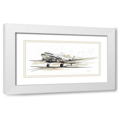 DC3 Airplane White Modern Wood Framed Art Print with Double Matting by Pinto, Patricia