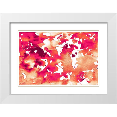 Splash of Pinks In Fall I White Modern Wood Framed Art Print with Double Matting by Loreth, Lanie