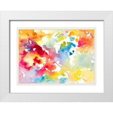 Spring has Sprung I White Modern Wood Framed Art Print with Double Matting by Loreth, Lanie