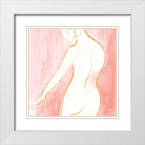 Female Watercolor Figure on Rose White Modern Wood Framed Art Print with Double Matting by Loreth, Lanie