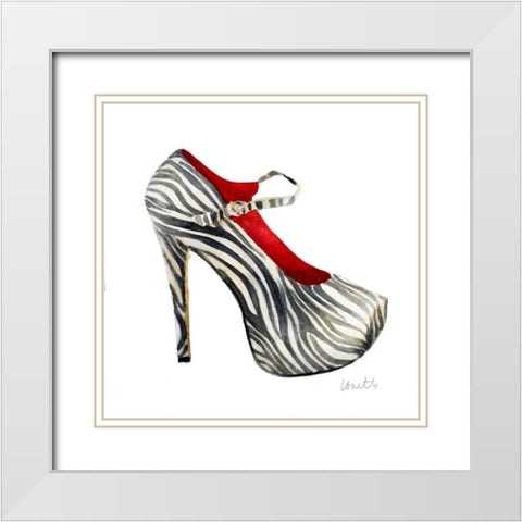 Animal Print Stiletto White Modern Wood Framed Art Print with Double Matting by Loreth, Lanie