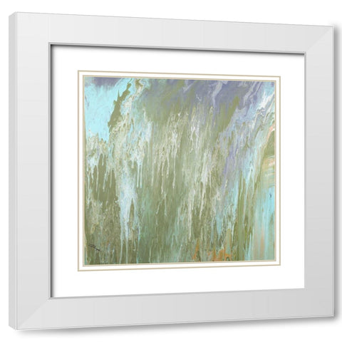 Forest Green Fall Abstract White Modern Wood Framed Art Print with Double Matting by Gonzalez, Roberto