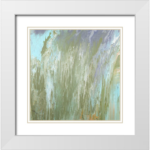 Forest Green Fall Abstract White Modern Wood Framed Art Print with Double Matting by Gonzalez, Roberto