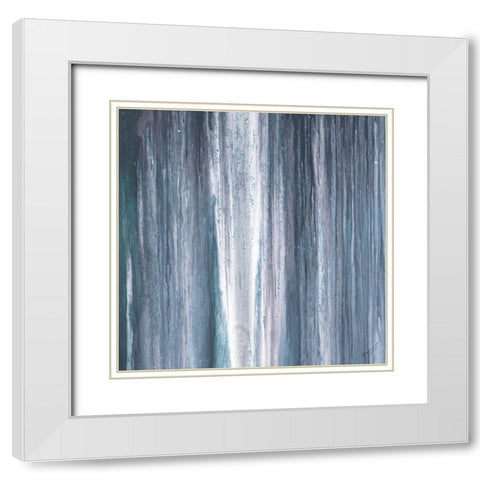 City in the Night Square I White Modern Wood Framed Art Print with Double Matting by Gonzalez, Roberto