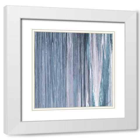 City in the Night Square II White Modern Wood Framed Art Print with Double Matting by Gonzalez, Roberto