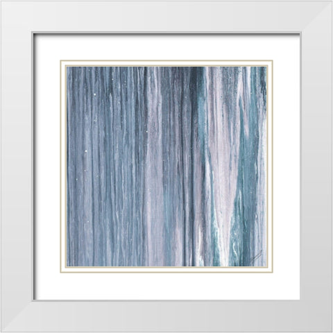 City in the Night Square II White Modern Wood Framed Art Print with Double Matting by Gonzalez, Roberto