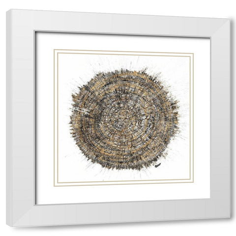 Mysterious Tree Ring White Modern Wood Framed Art Print with Double Matting by Gonzalez, Roberto