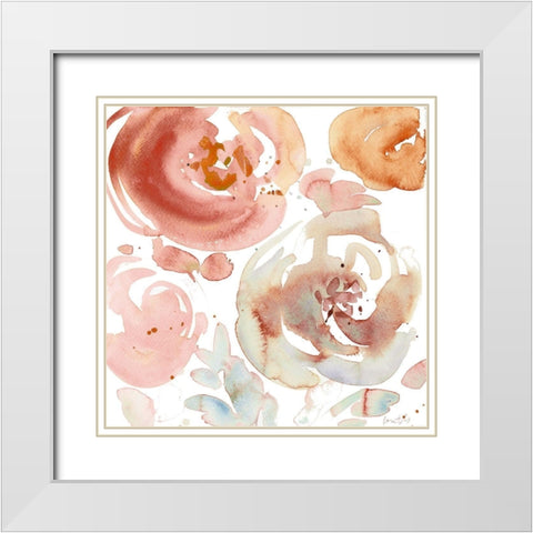 Gentle Blossoms of Pink I White Modern Wood Framed Art Print with Double Matting by Loreth, Lanie
