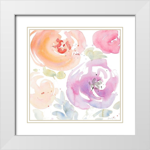 Gentle Blossoms I White Modern Wood Framed Art Print with Double Matting by Loreth, Lanie