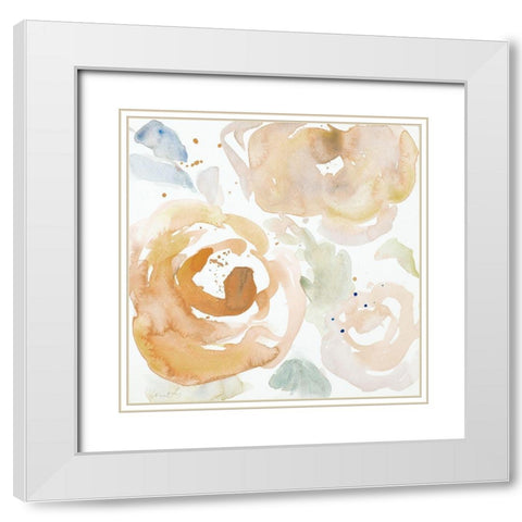 Muted Blossom Garden II White Modern Wood Framed Art Print with Double Matting by Loreth, Lanie