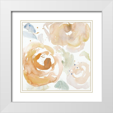 Muted Blossom Garden II White Modern Wood Framed Art Print with Double Matting by Loreth, Lanie