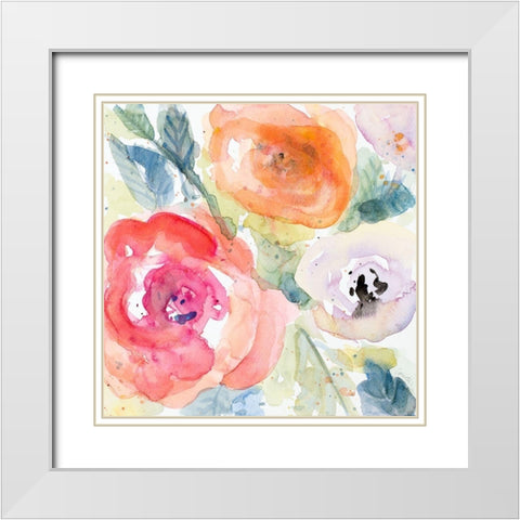 Blooms Abound I White Modern Wood Framed Art Print with Double Matting by Loreth, Lanie