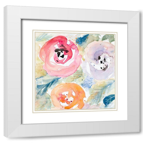Blooms Abound II White Modern Wood Framed Art Print with Double Matting by Loreth, Lanie