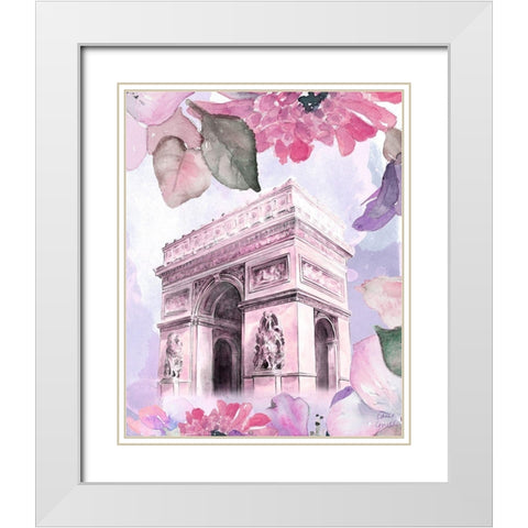 Parisian Blossoms II White Modern Wood Framed Art Print with Double Matting by Loreth, Lanie