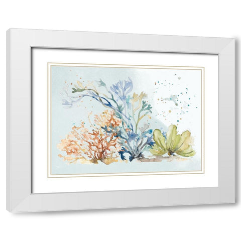 Under The Sea Plants White Modern Wood Framed Art Print with Double Matting by Pinto, Patricia