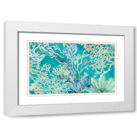 Under the Sea Plants Blue White Modern Wood Framed Art Print with Double Matting by Pinto, Patricia