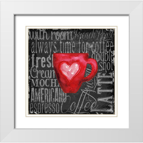 Coffee of the Day V White Modern Wood Framed Art Print with Double Matting by Medley, Elizabeth