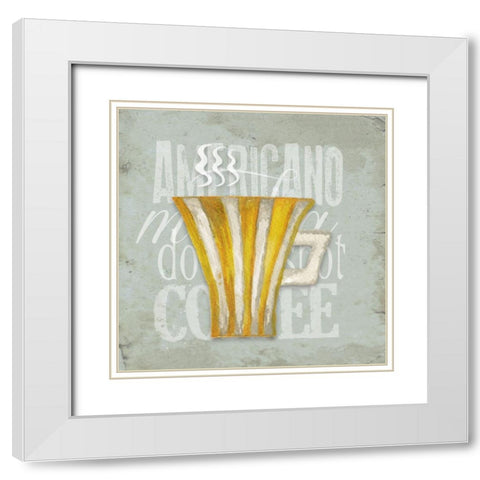 Daily Coffee I White Modern Wood Framed Art Print with Double Matting by Medley, Elizabeth