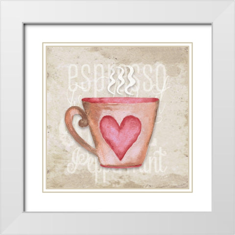 Daily Coffee III White Modern Wood Framed Art Print with Double Matting by Medley, Elizabeth