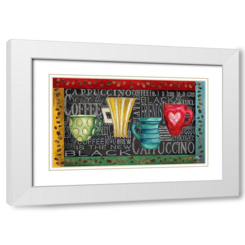 Coffee of the Day White Modern Wood Framed Art Print with Double Matting by Medley, Elizabeth