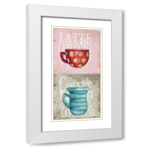 Coffee Panel White Modern Wood Framed Art Print with Double Matting by Medley, Elizabeth